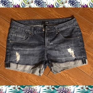 Distressed Denim Shorts
